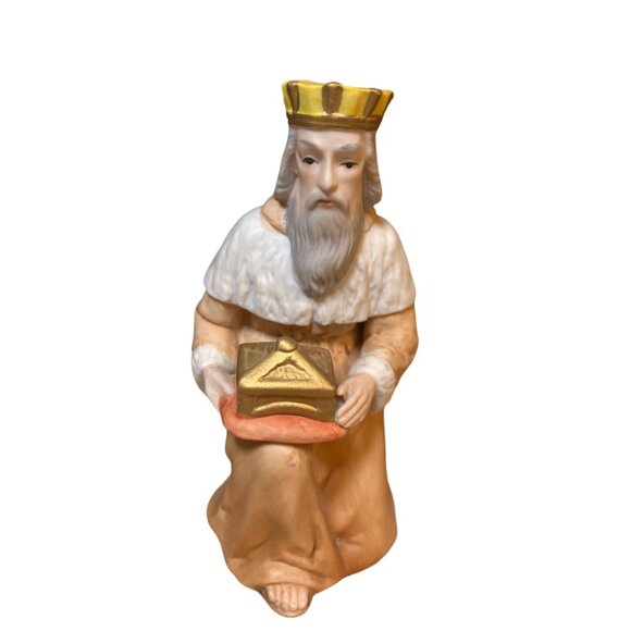 Homco 5603  CERAMIC CHRISTMAS NATIVITY Kneeling WISEMAN REPLACEMENT - Picture 1 of 12